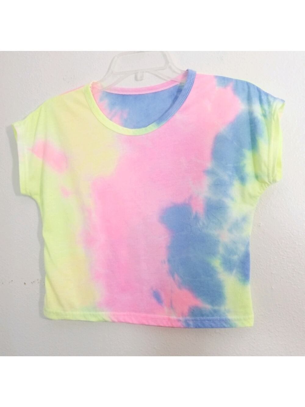 Neon tie dye cropped tee T-shirt size Small